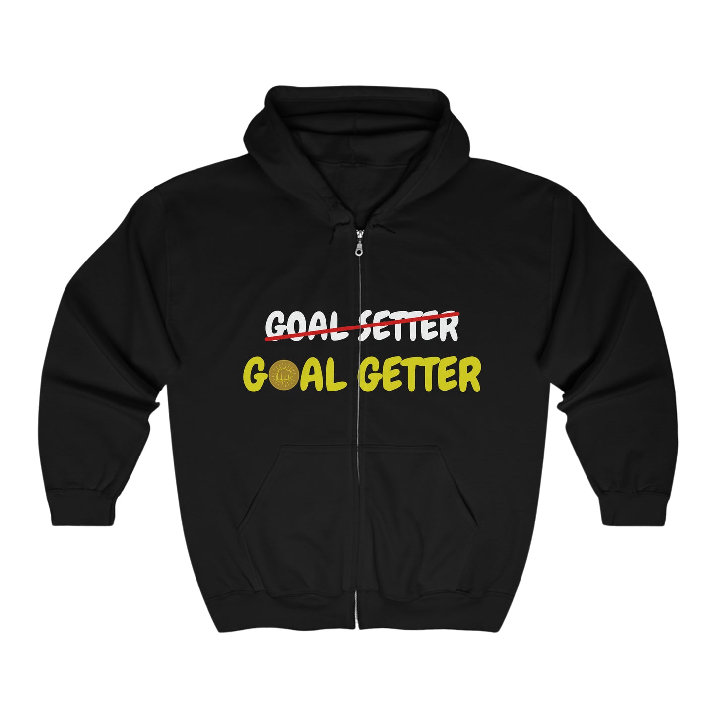 Getting the Win Goal Getter Red Strikethrough Unisex Zip Hoodie