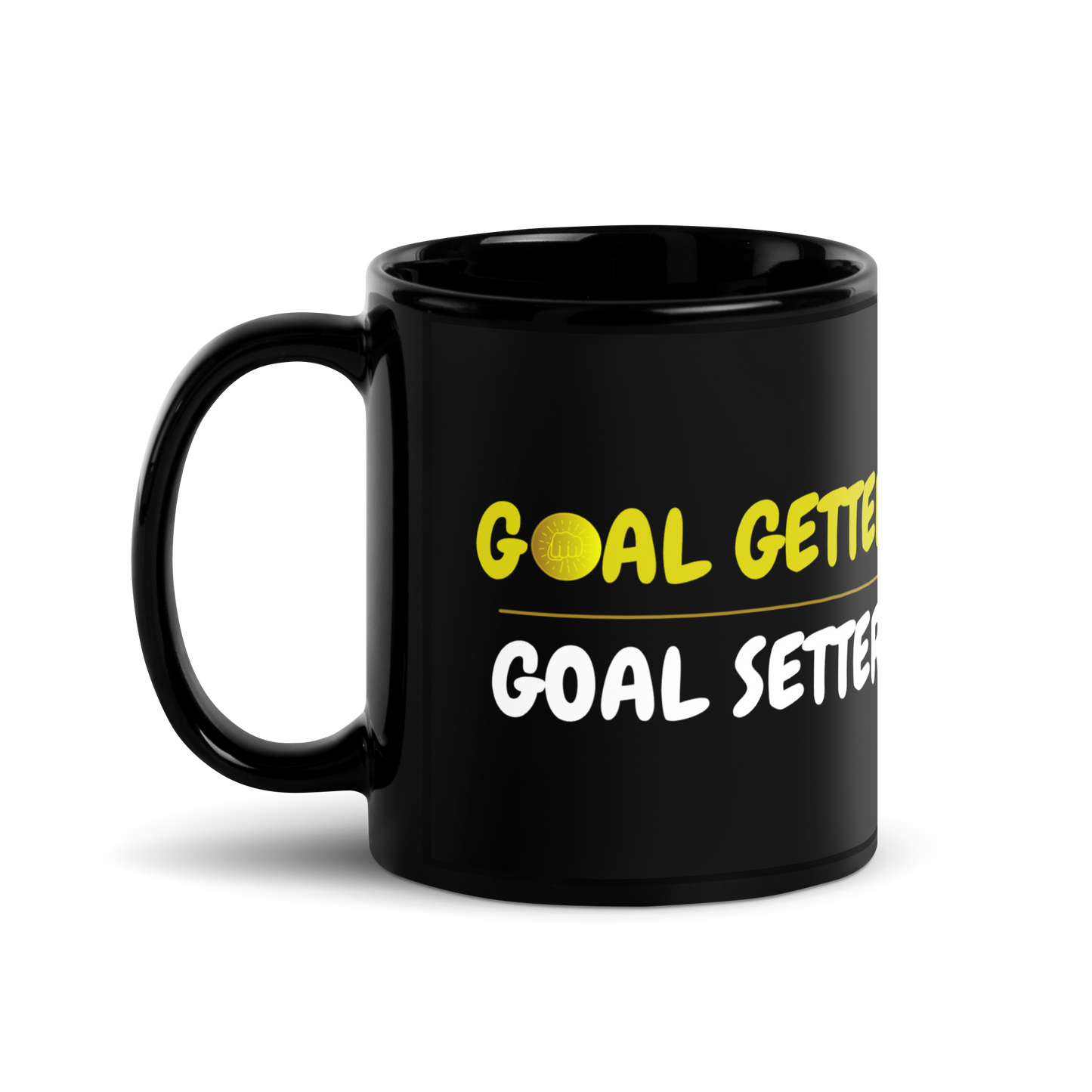 Getting The Win Goal Getter Black Glossy Mug