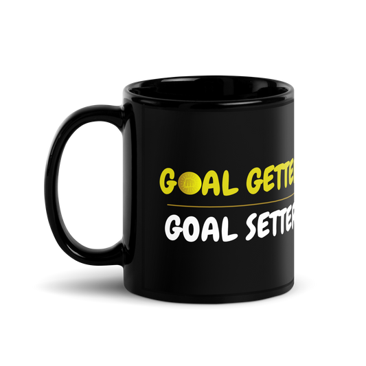 Getting The Win Goal Getter Black Glossy Mug