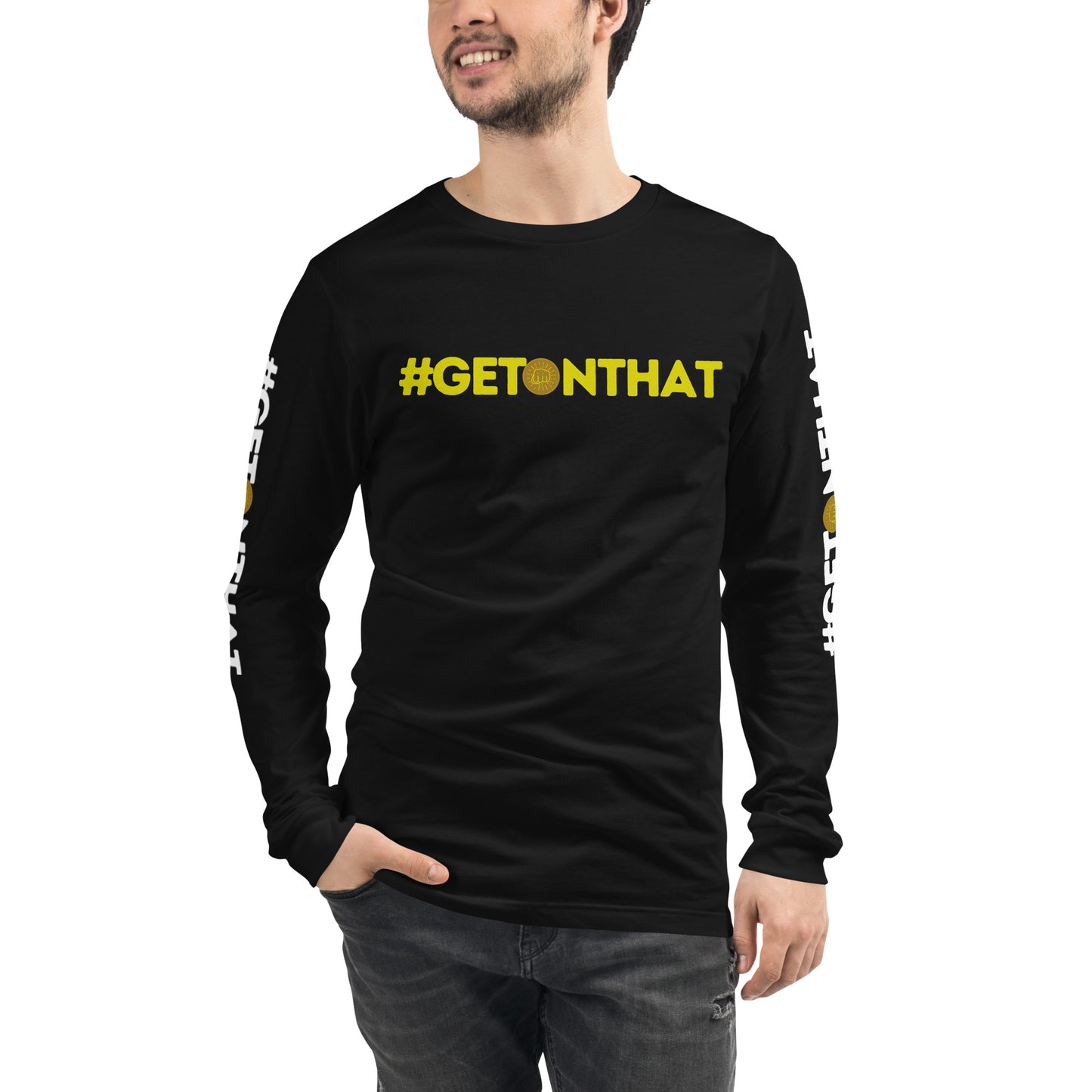 Getting the Win #GetOnThat Black Unisex Long Sleeve Tee