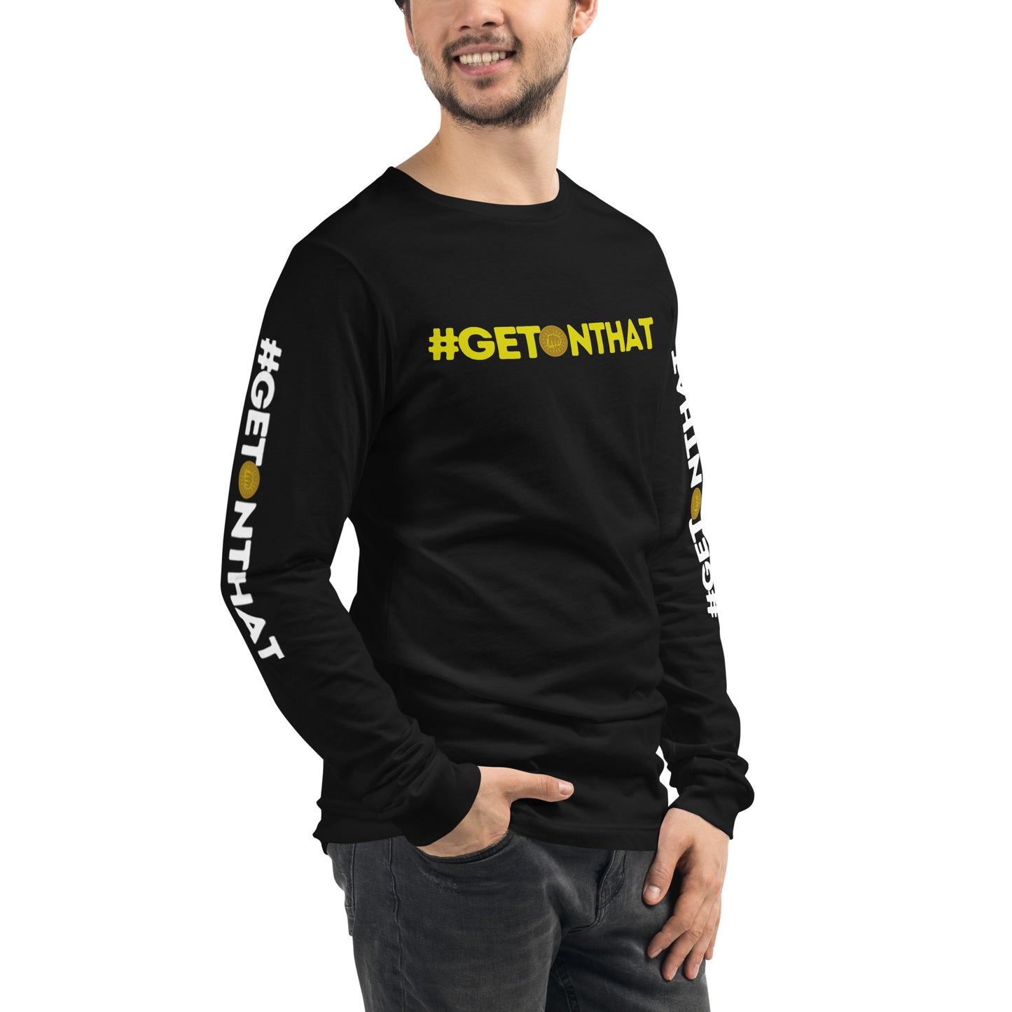 Getting the Win #GetOnThat Black Unisex Long Sleeve Tee