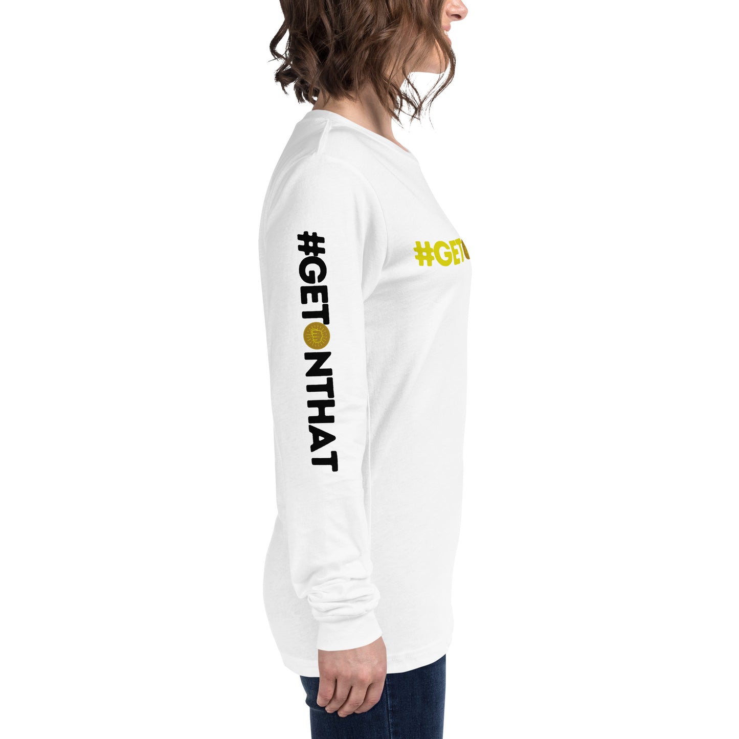 Getting the Win #GetOnThat Unisex Long Sleeve Tee - White