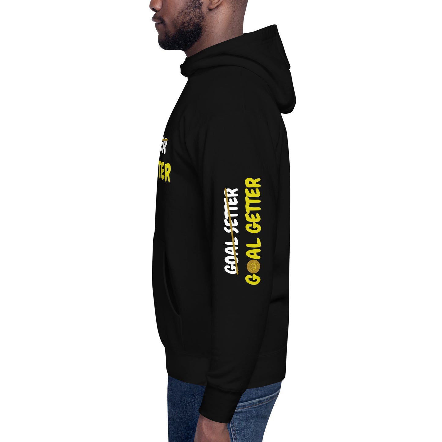 Getting The Win Goal Getter Strikethrough Sleeve Print Unisex Hoodie