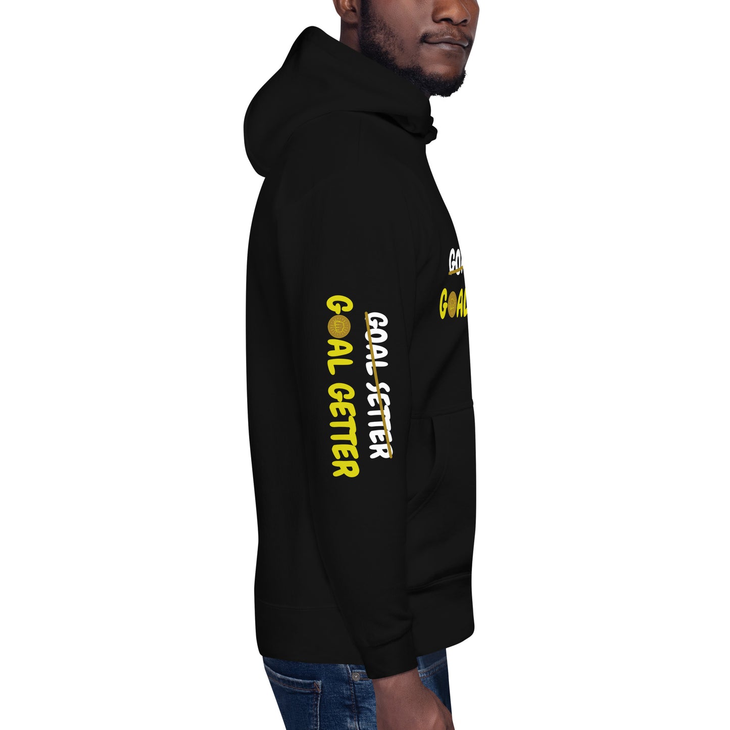 Getting The Win Goal Getter Strikethrough Sleeve Print Unisex Hoodie